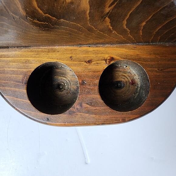 Vintage Wooden Napkin Salt Pepper Holder Picnic Rustic Shakers Dark Retro - Picture 6 of 9